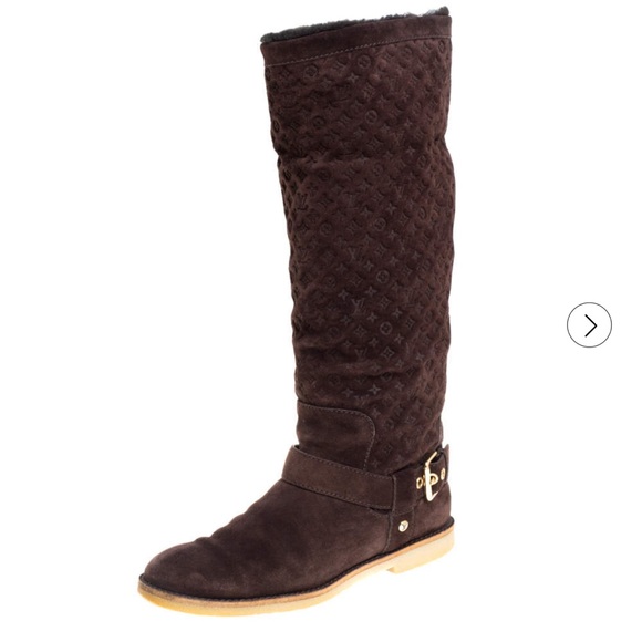 Louis Vuitton Shoes - Louis Vuitton Fauvist Brown Monogram Suede Knee Length Boots